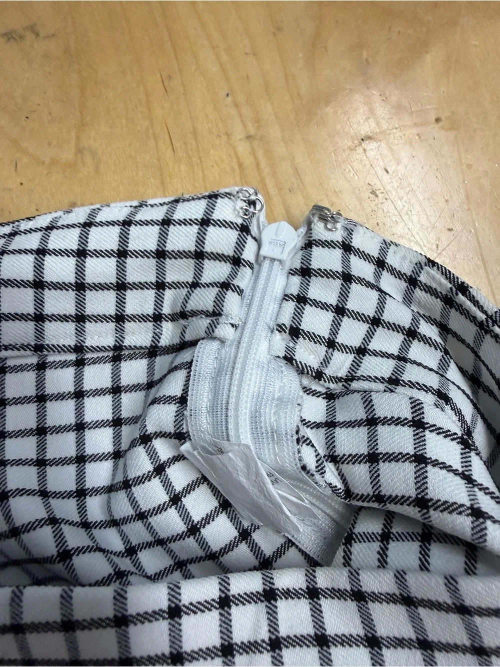 Garage Black and White Grid Mini Skirt